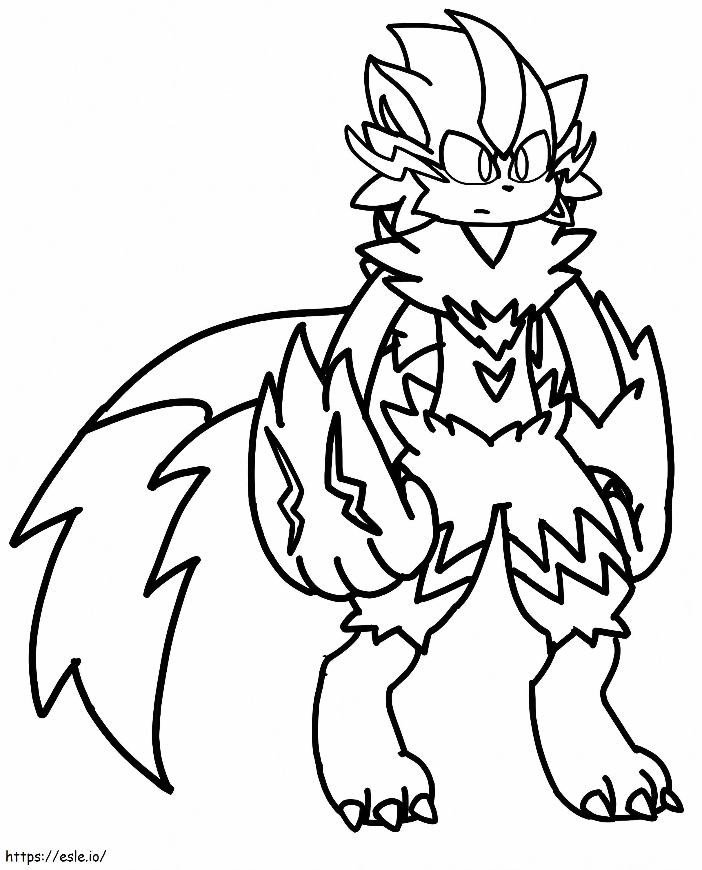 Funny zeraora coloring page