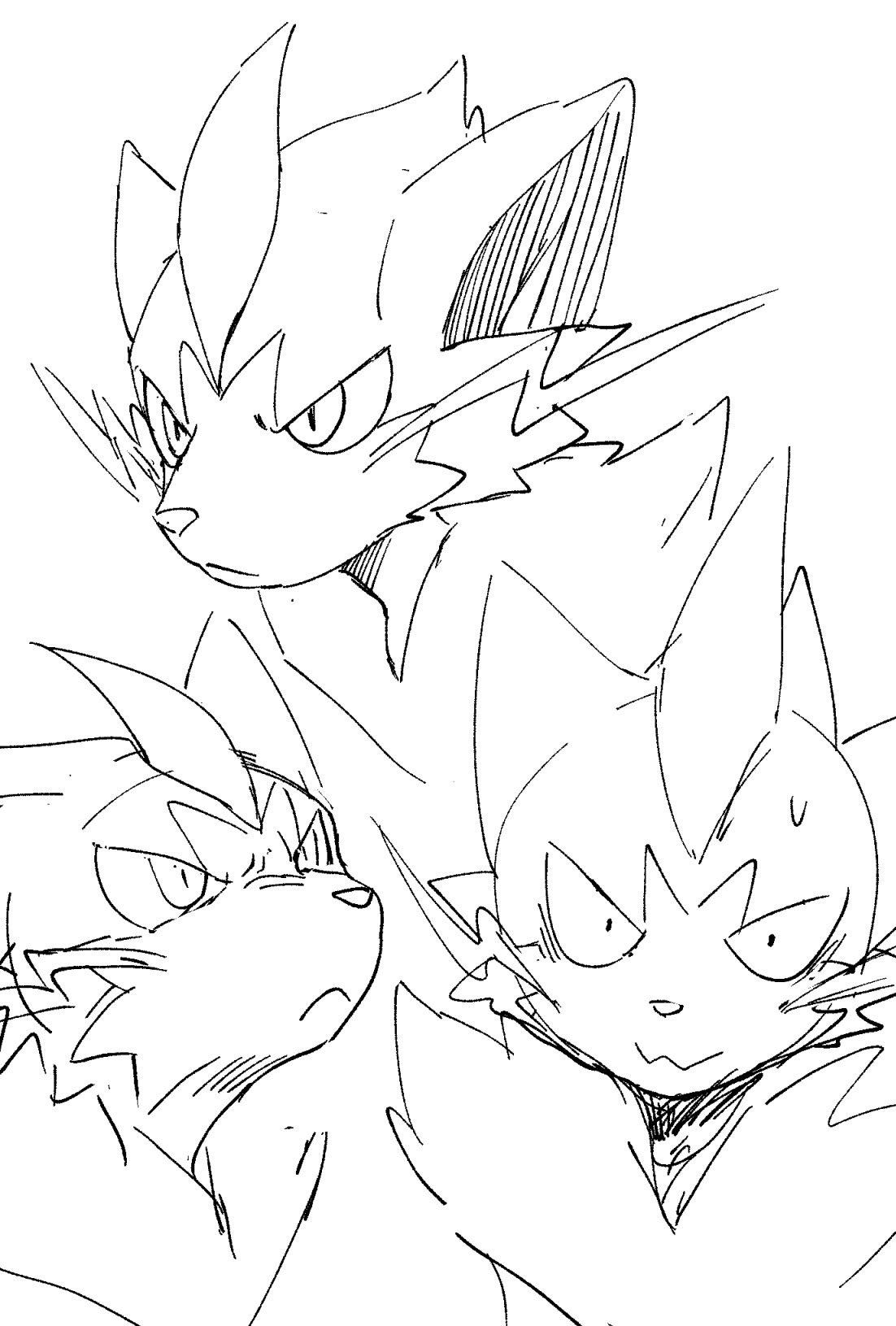 Zeraora sketches by darkishihara pokemon art pokemon drawings pokemon eeveelutions