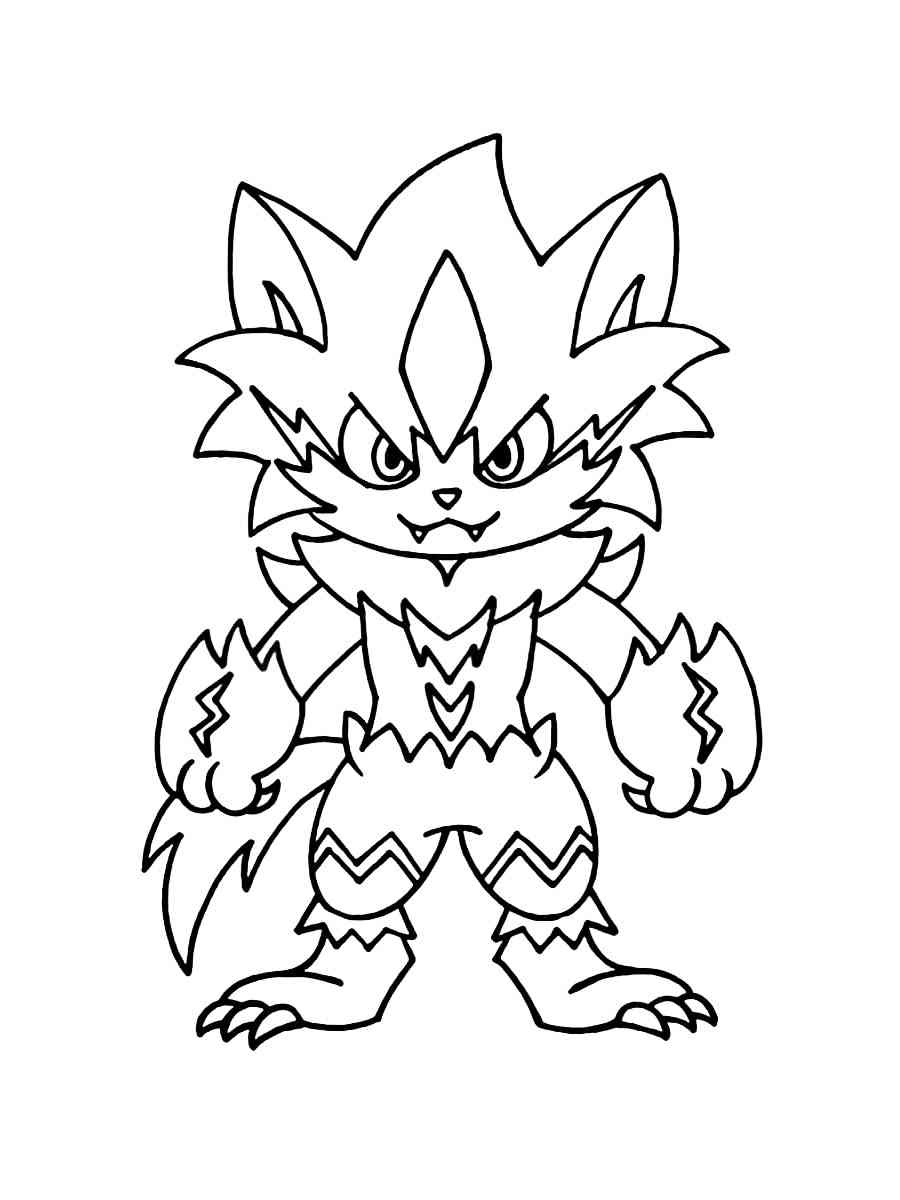 Zeraora pokemon coloring pages