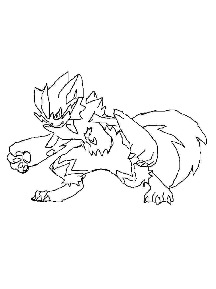 Zeraora pokemon coloring pages