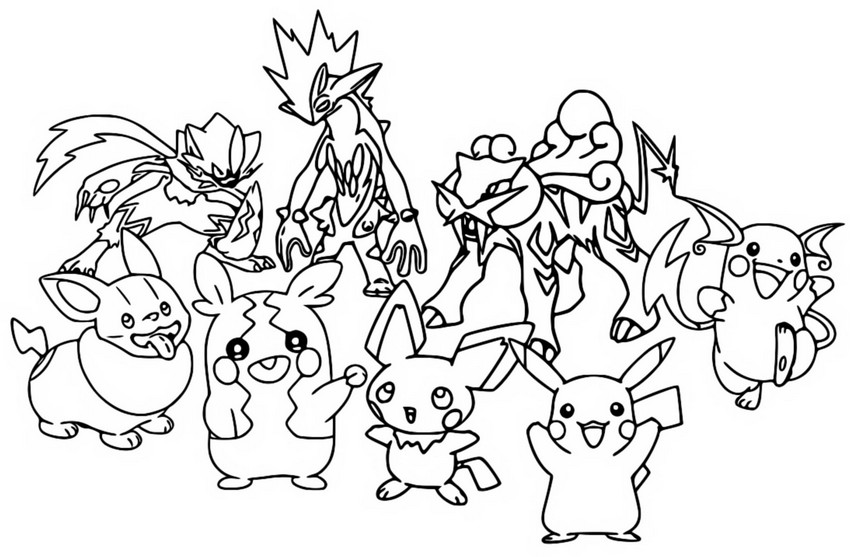 Coloring page popular pokãmon electric