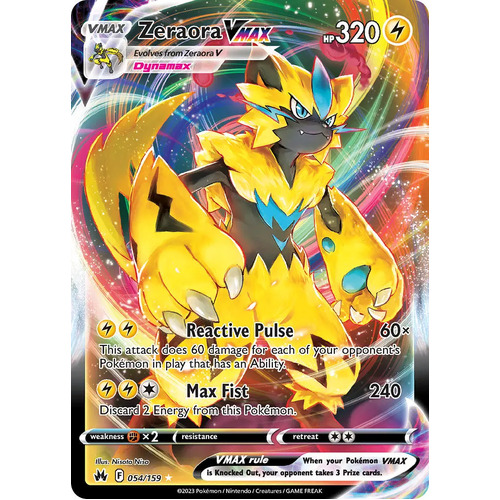 Zeraora vmax swsh crown zenith holo ultra rare pokemon card near mint tcg