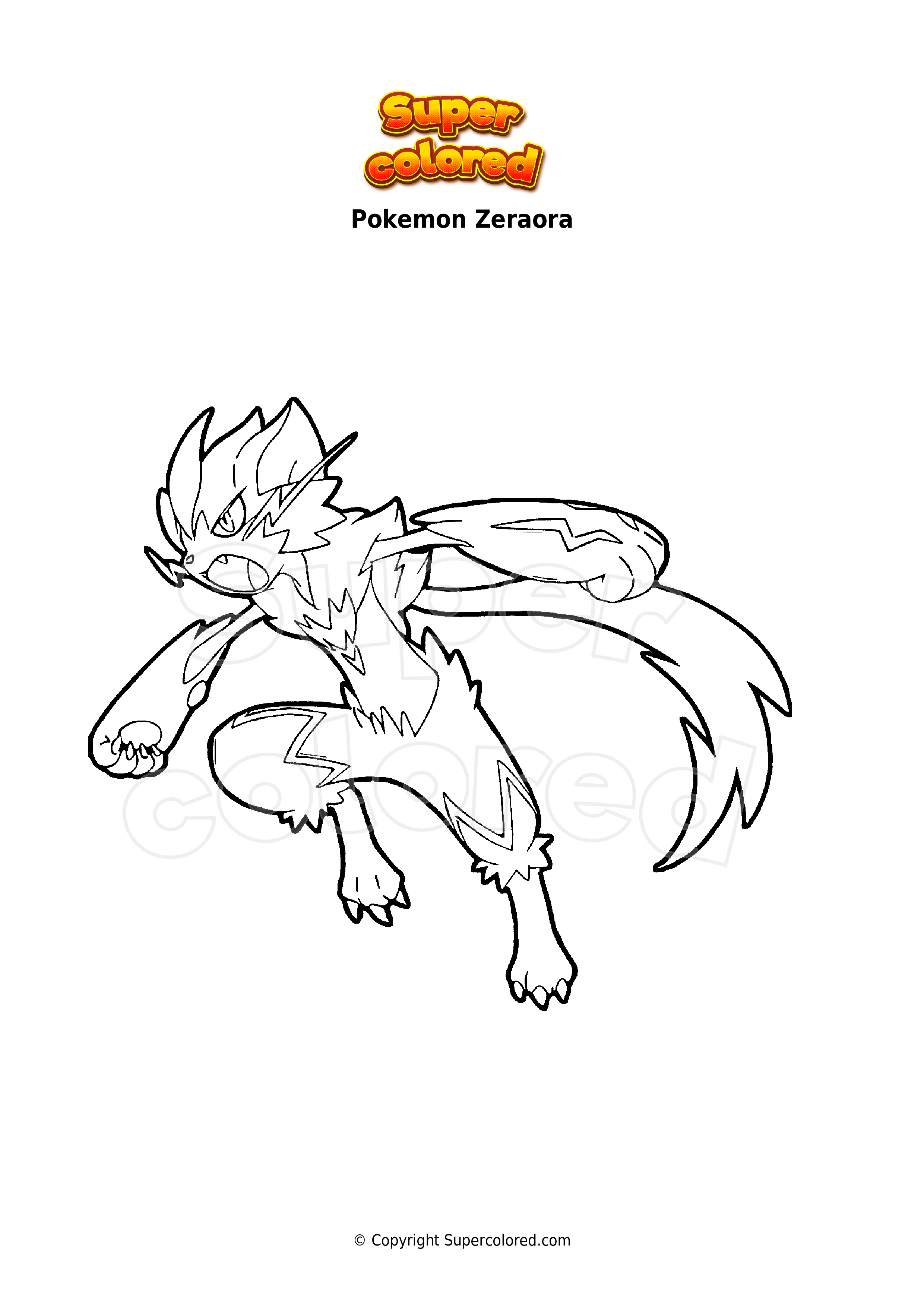 Coloring page pokemon zeraora