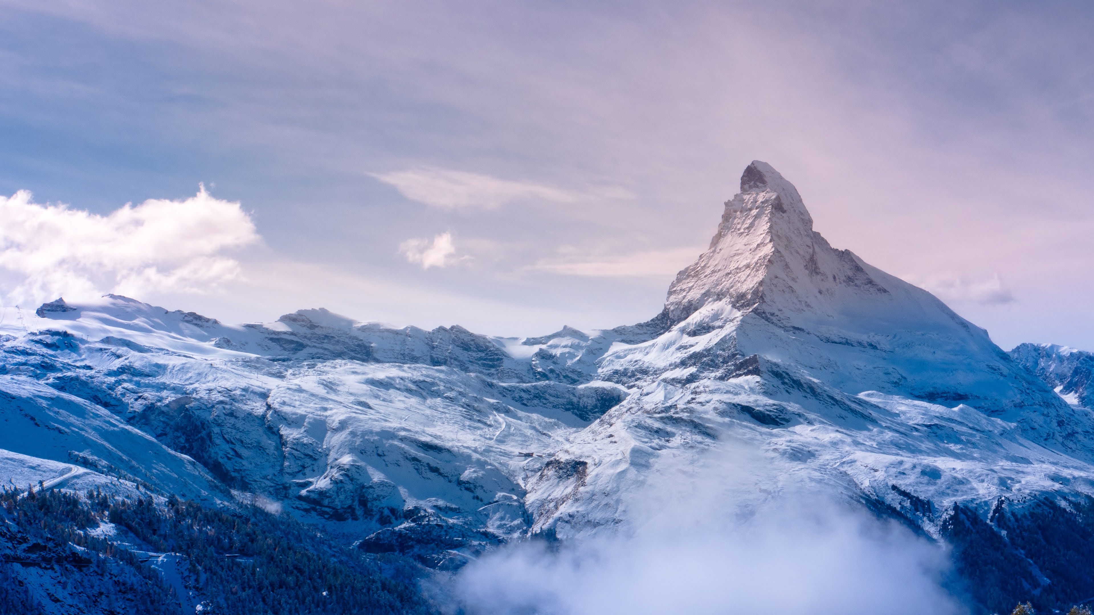 Wallpaper zermatt k hd wallpaper valais switzerland travel tourism resort mountain snow clouds sky nature