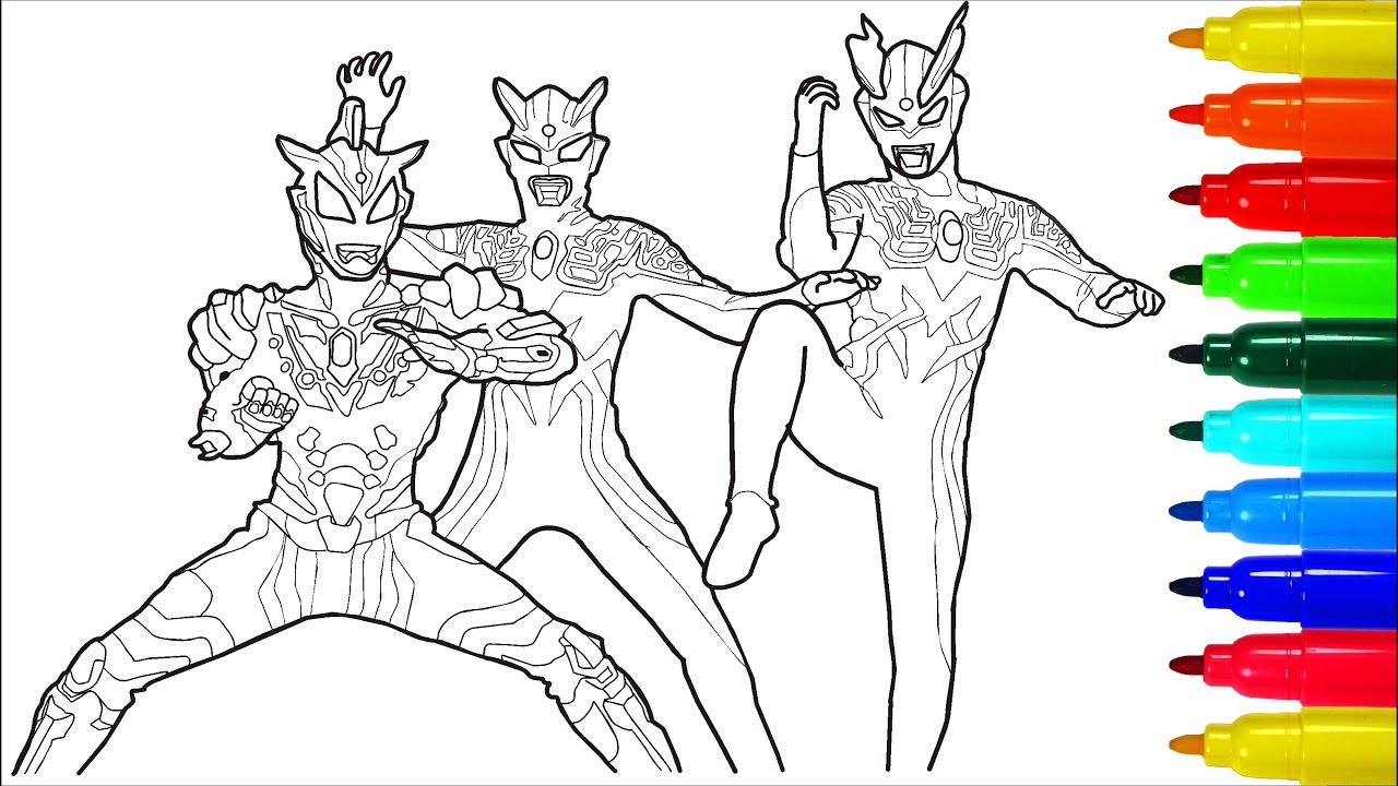 Ultraan series zero bandai heroes coloring pages colouring pages for kids with colored arkers