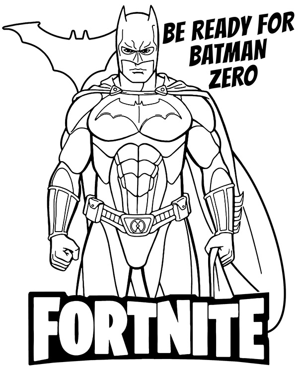 Batman coloring page fortnite to print