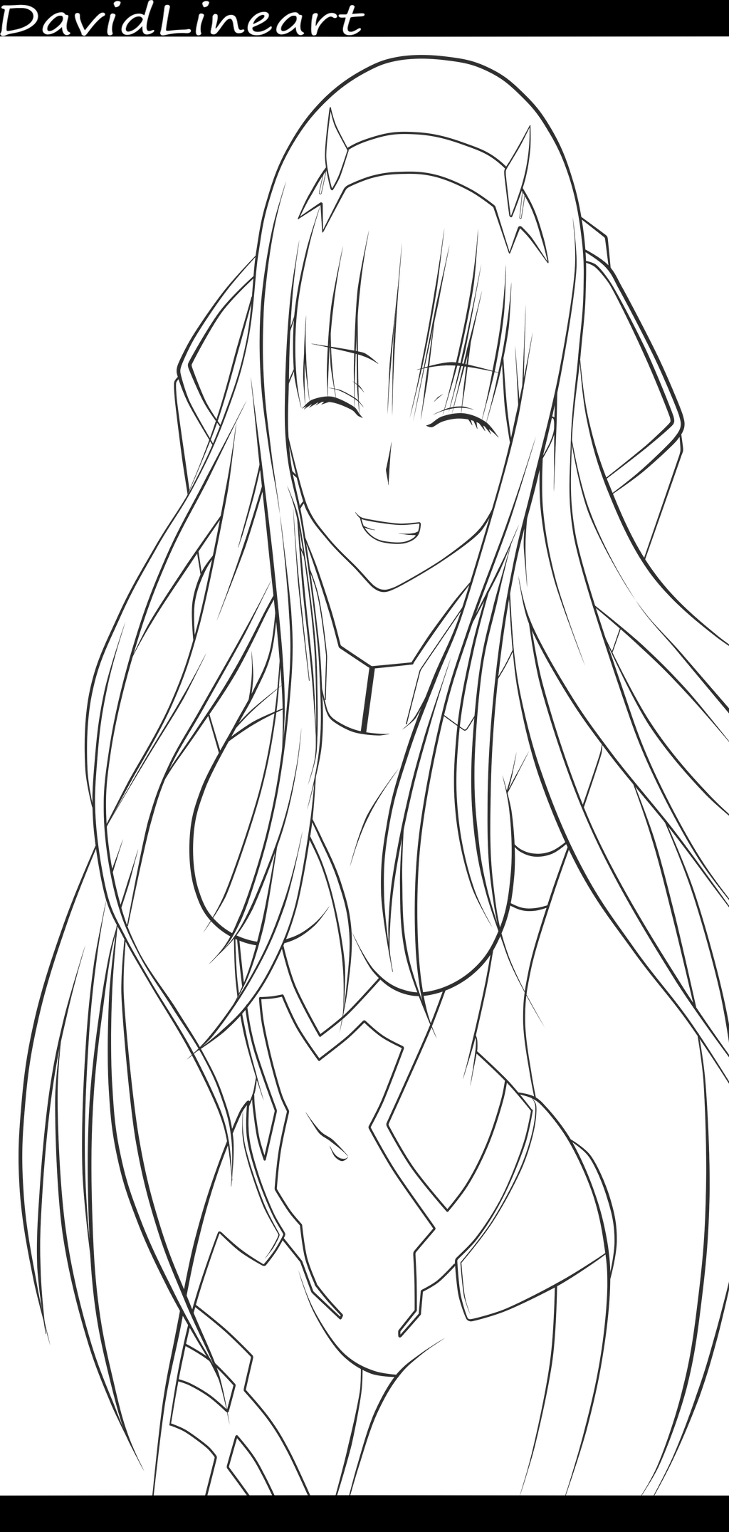 Zero two lineart by davidlineart on