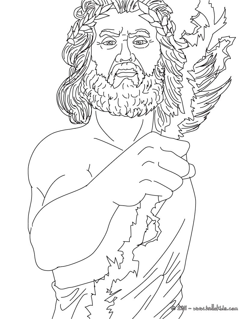 Greek gods coloring pages