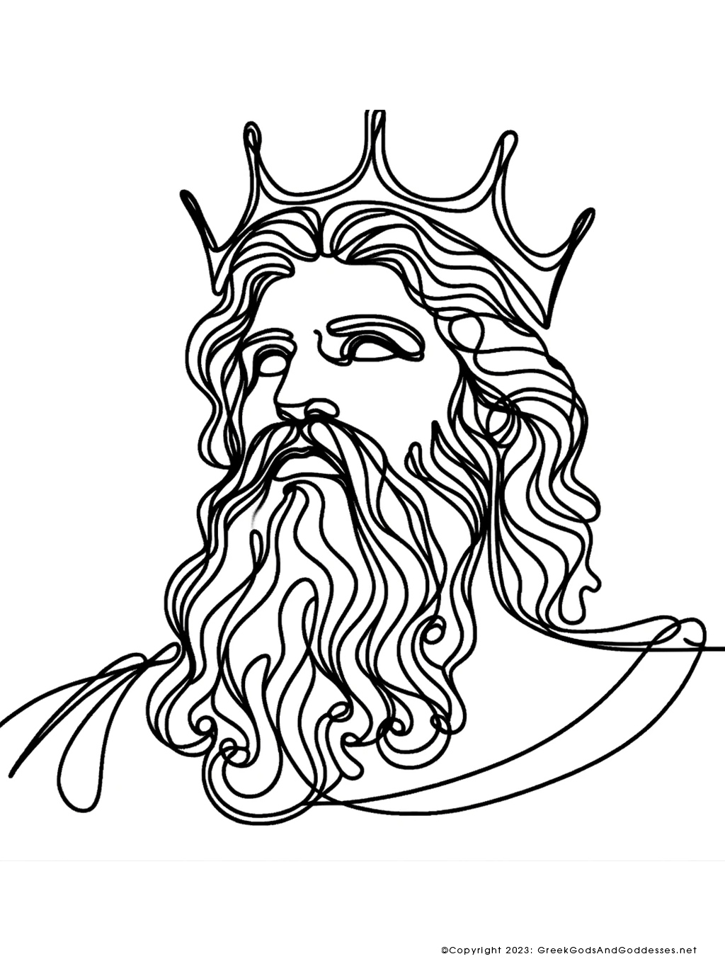 Zeus coloring printouts â greek gods goddesses