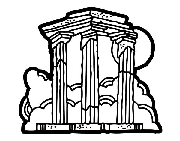 Temple of olympian zeus coloring page