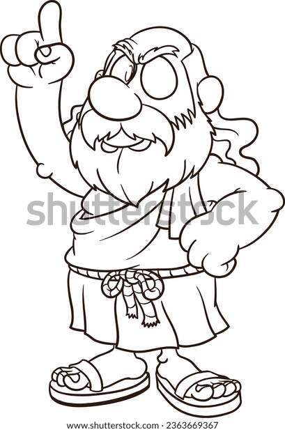 Drawing zeus coloring book greek mythology stock illustration