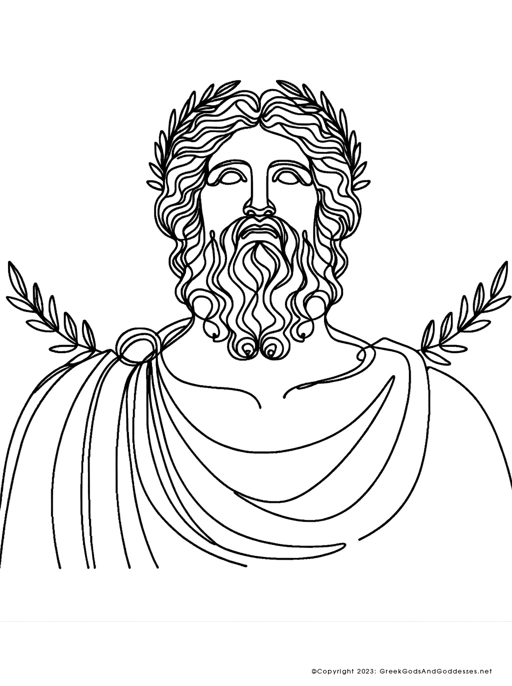 Zeus coloring printouts â greek gods goddesses