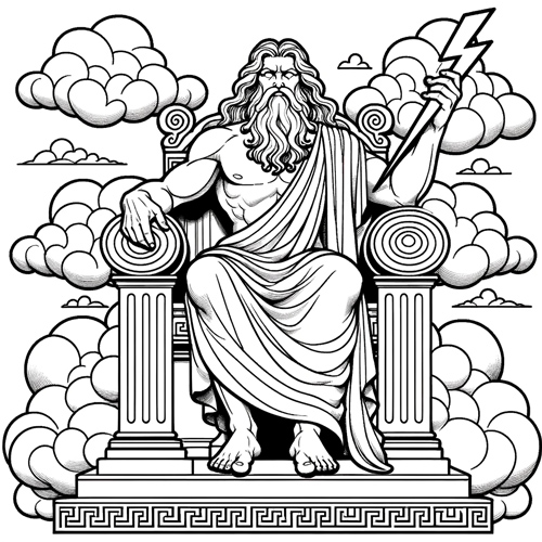 Zeus coloring printouts â greek gods goddesses