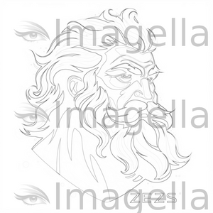 Zeus clipart in minimalist art style k vector clipart â