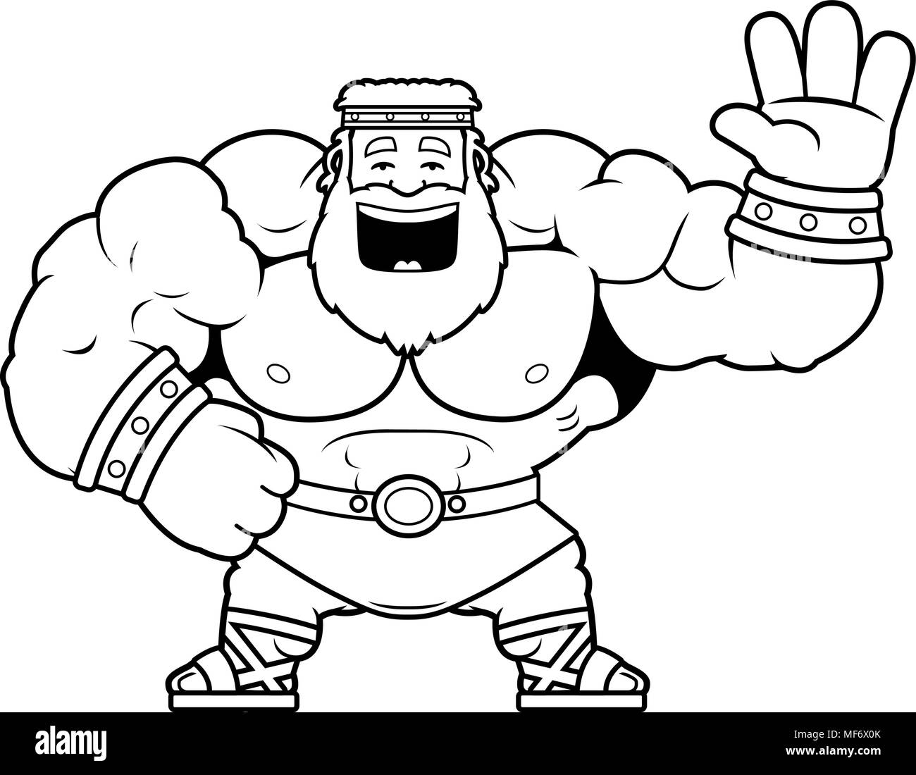 A cartoon illustration of zeus waving stock vector image art