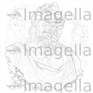 Zeus clipart in chiaroscuro art style artwork vector png k â