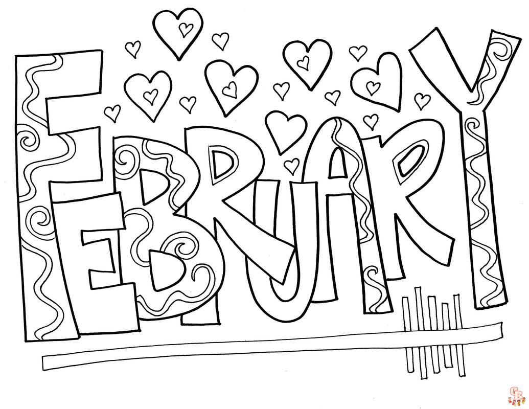 February coloring pages for kids