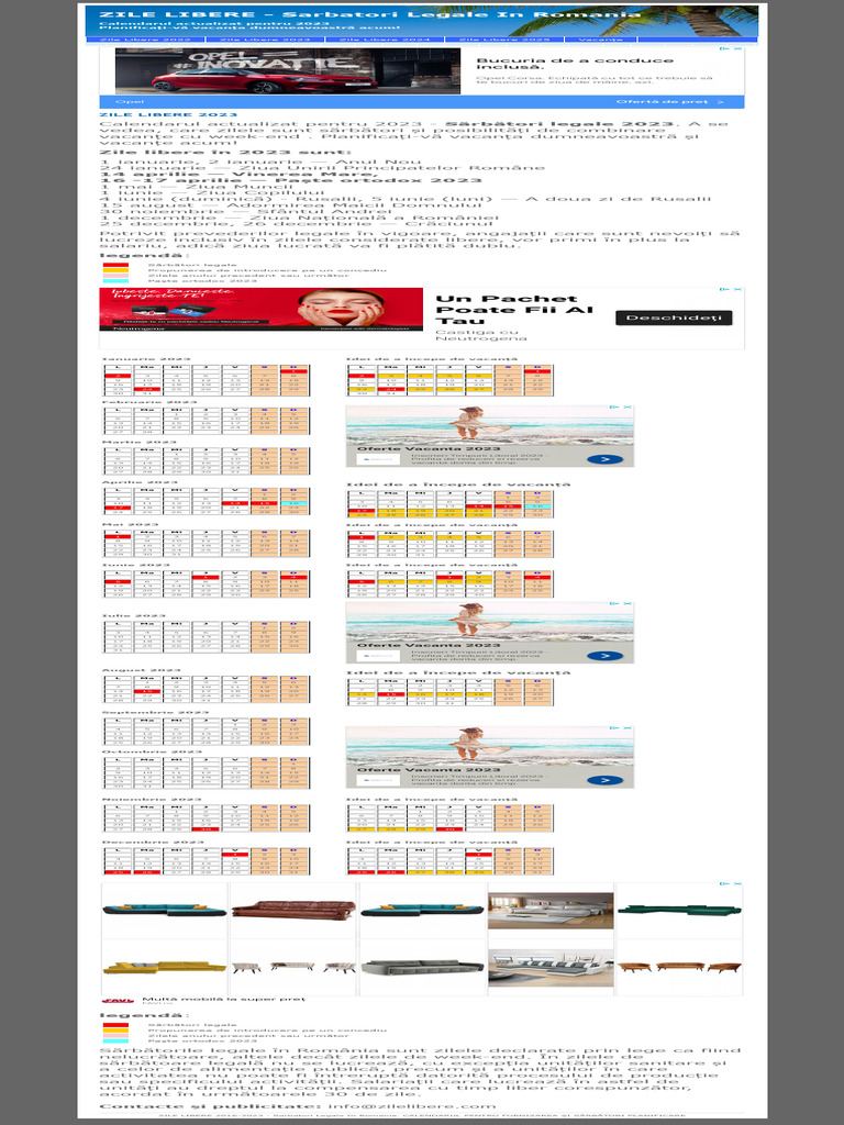 Zile libere sarbatori legale in romania pdf