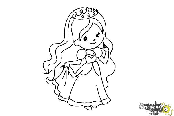 How to draw a princess for kids