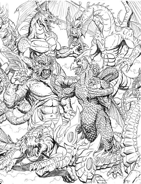 Earth kaiju coloring pages adult coloring pages printable adult coloring pages