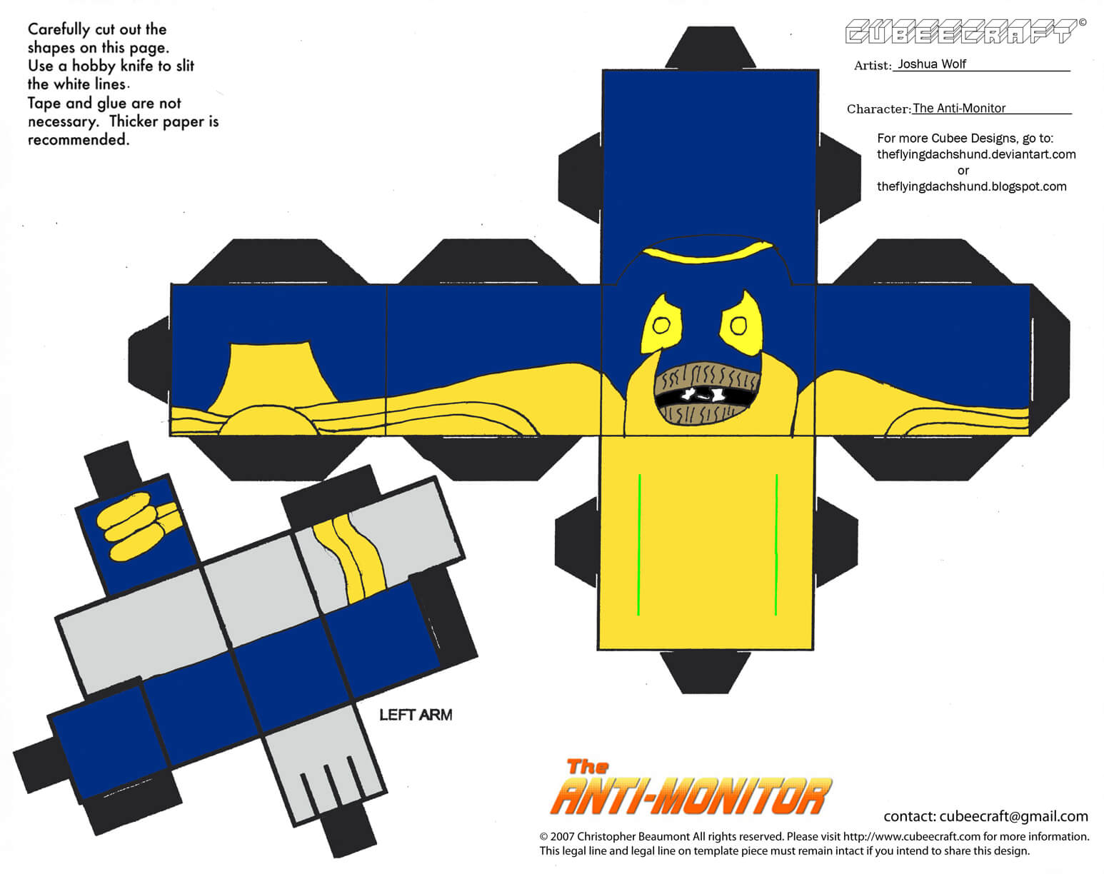 Anti monitor paper toy free printable papercraft templates