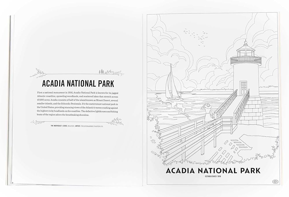 The art of the national parks coloring book fifty