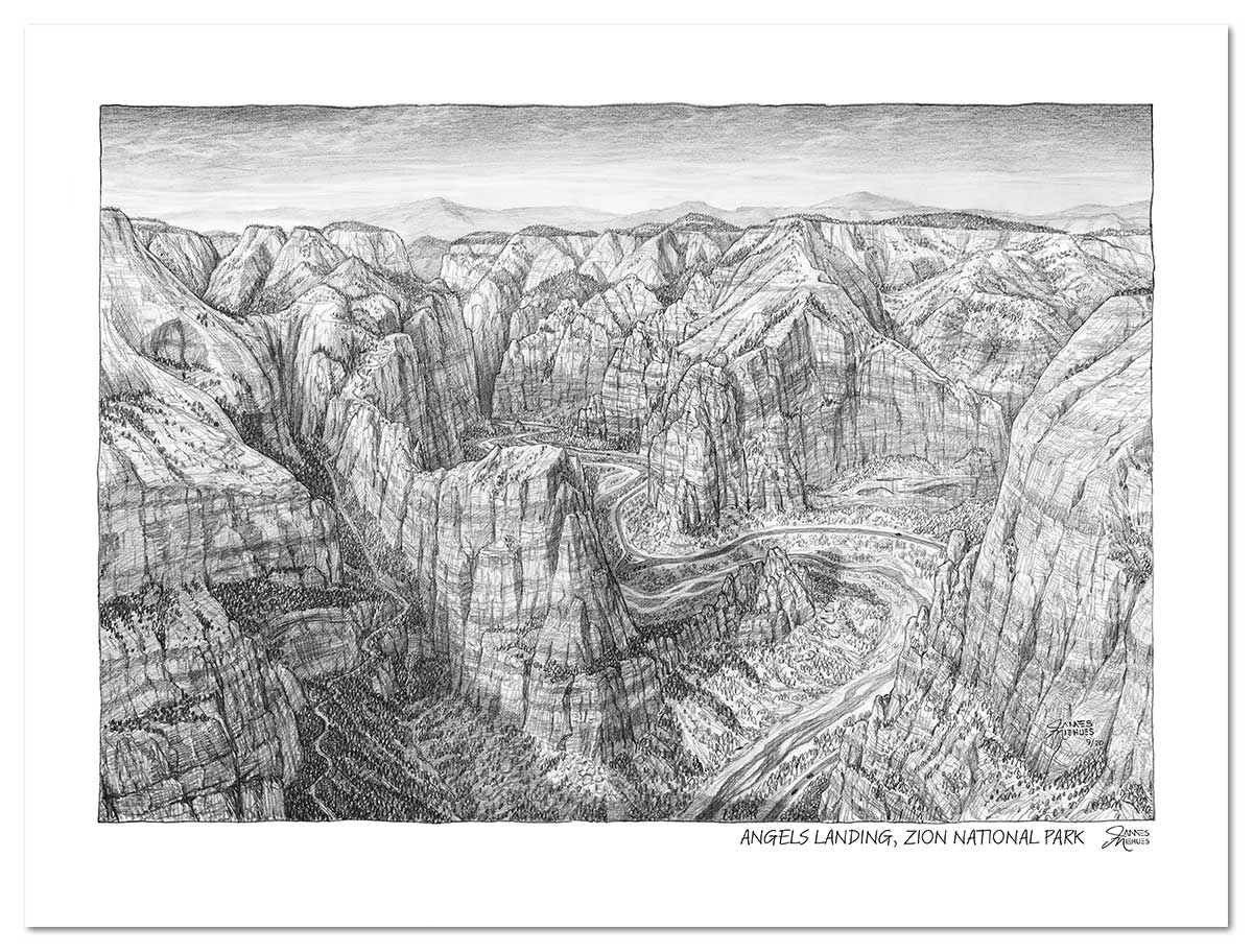 Zion national park sketch â james niehues