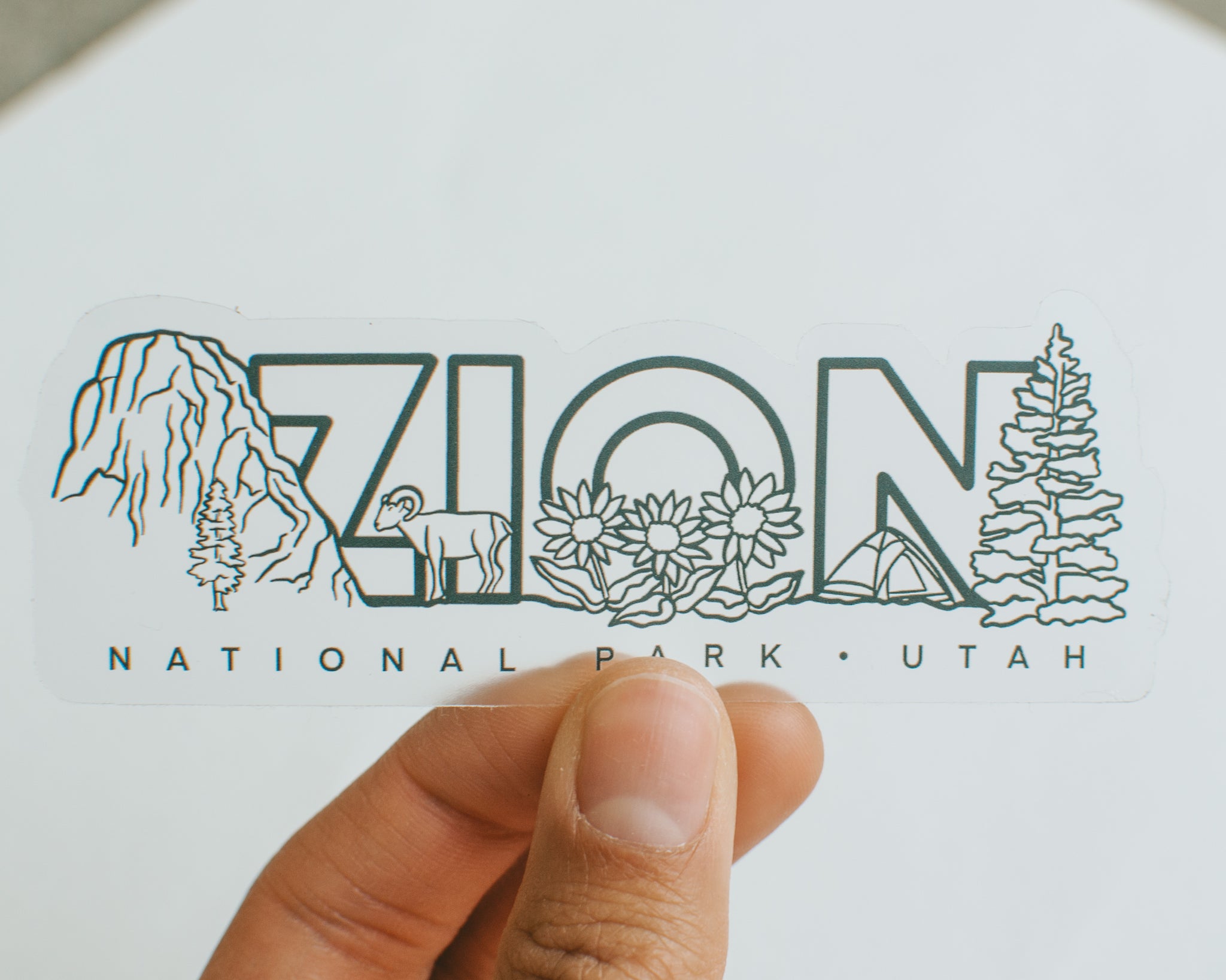 Zion national park clear sticker â roaming heart