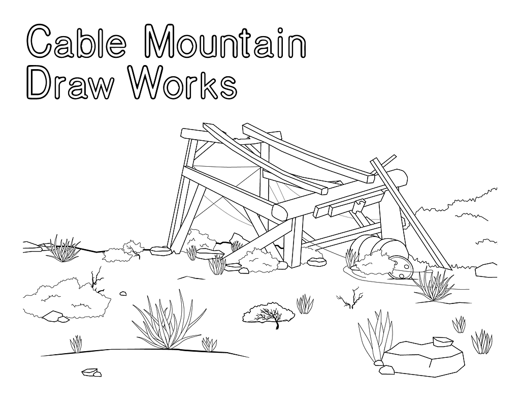 Cable mountain draw works coloring page