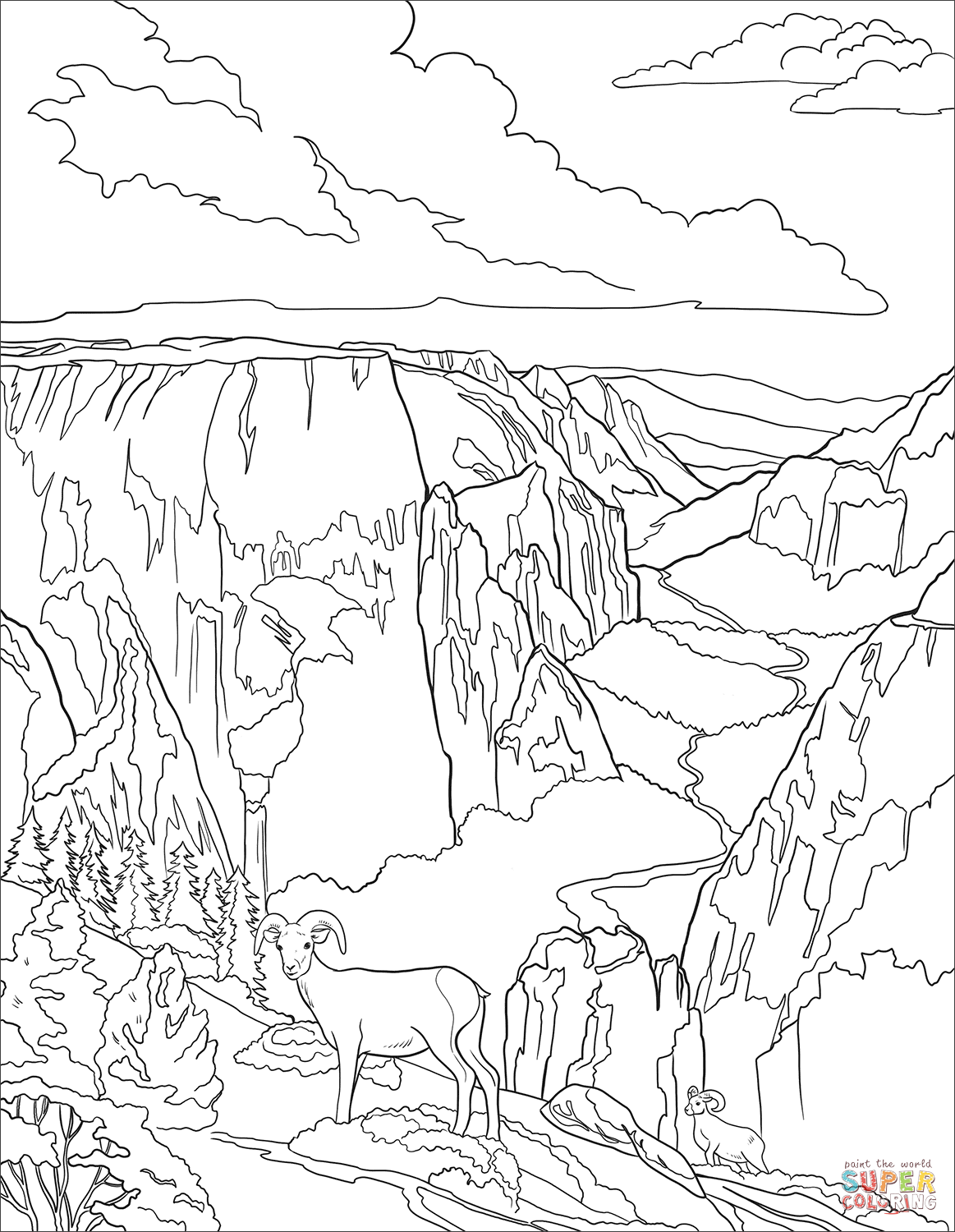 Zion national park coloring page free printable coloring pages