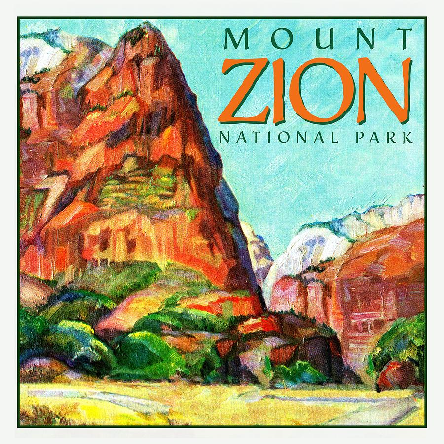 Mount zion national park drawing by unknown