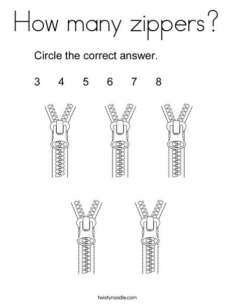 How many zippers coloring page coloring pages preschool math mini books