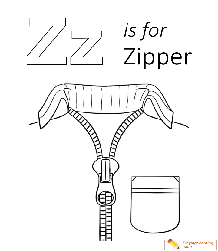 Z is for zipper coloring page free z is for zipper coloring page