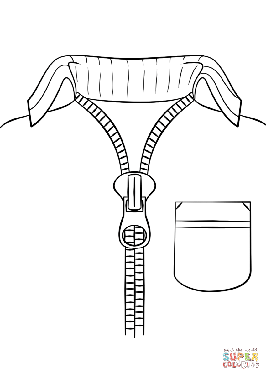 Sweater with zipper coloring page free printable coloring pages