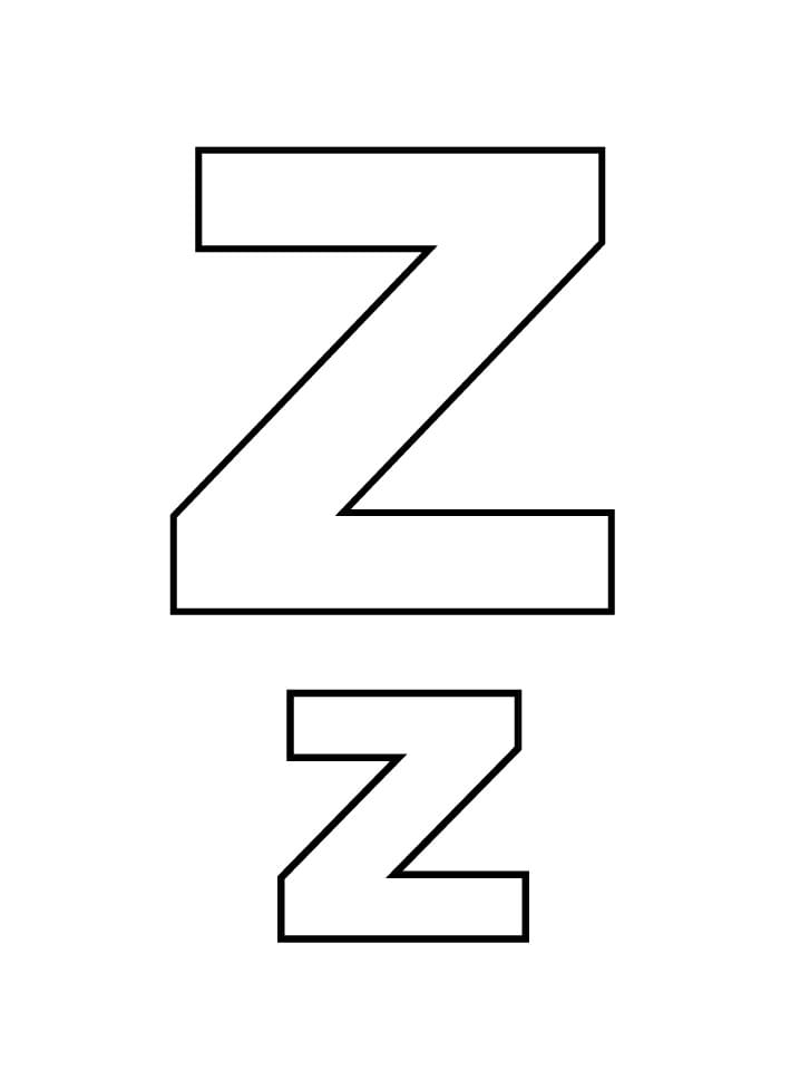 Zipper letter z coloring page
