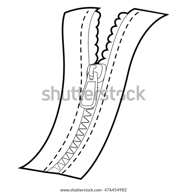 Coloring book outlined zipper stock vector royalty free