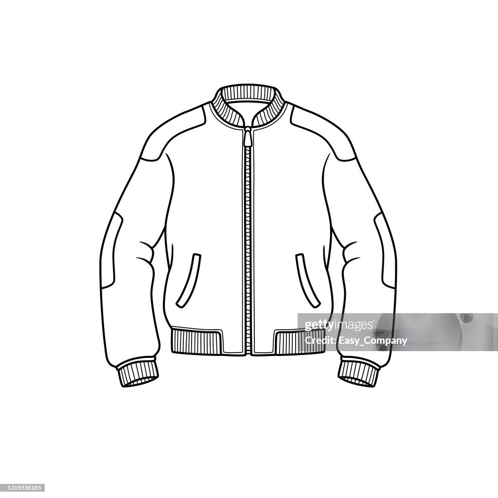 Vector illustration of jacket isolated on white background clothing costumes and accessories concept cartoon characters education and school kids coloring page printable activity worksheet flashcard high