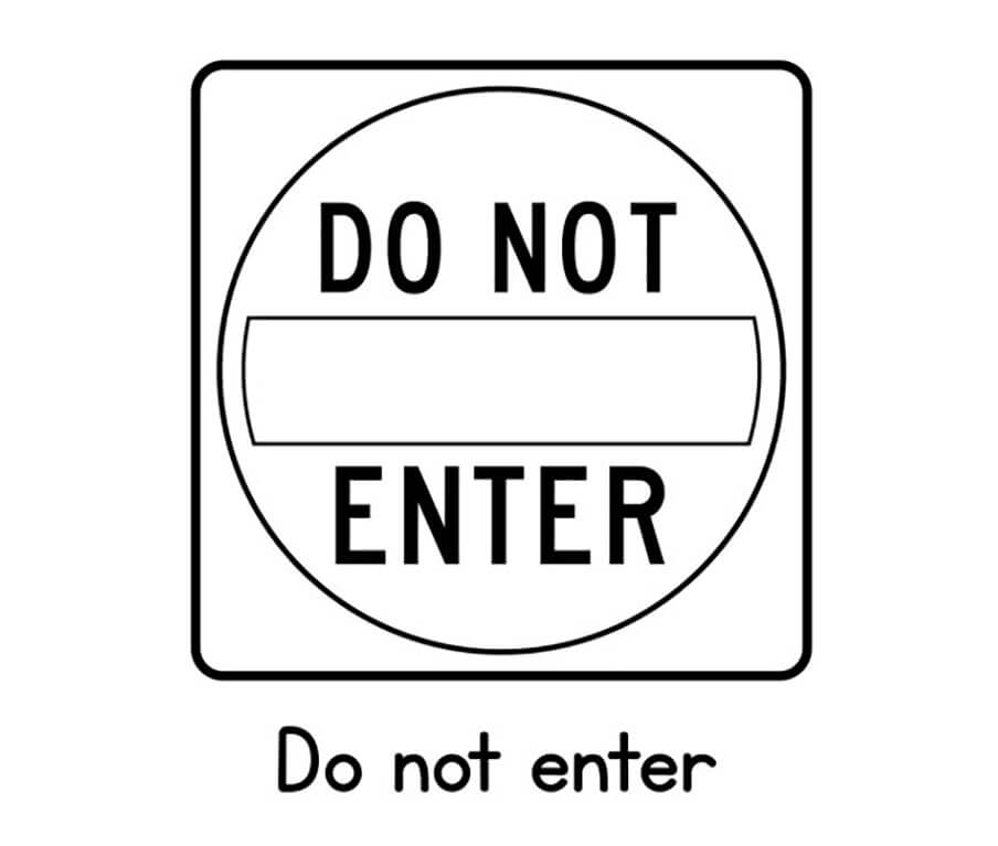 Do not enter traffic sign coloring page