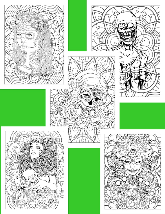 Printable halloween zombie coloring pages for adults or kids autumn fall scary spooky coloring pages series