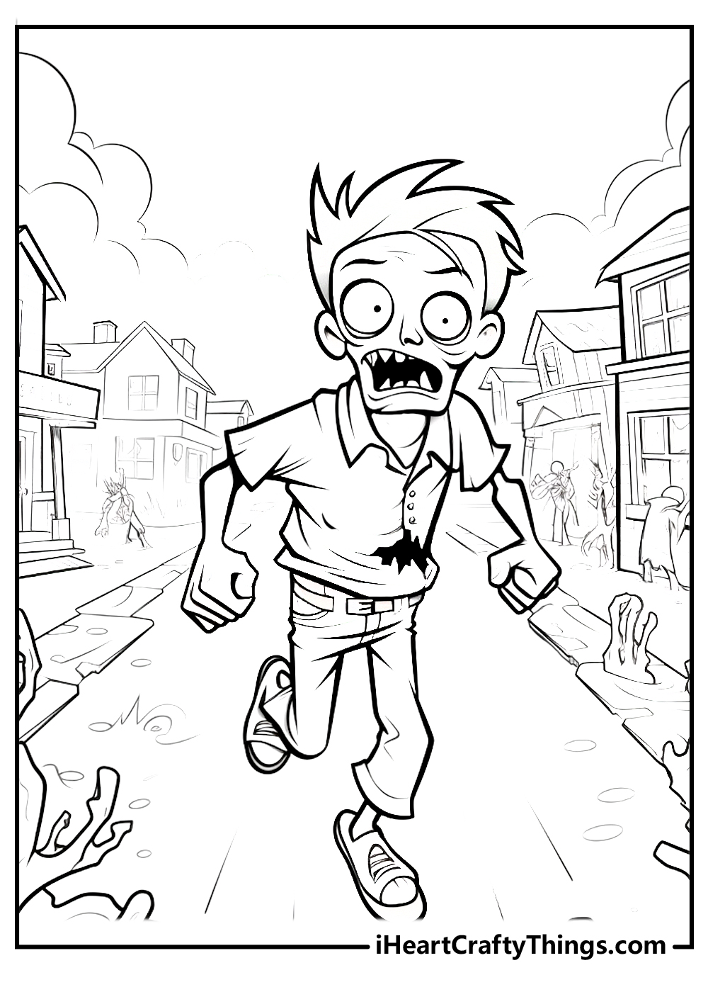 Zombie coloring pages free printables