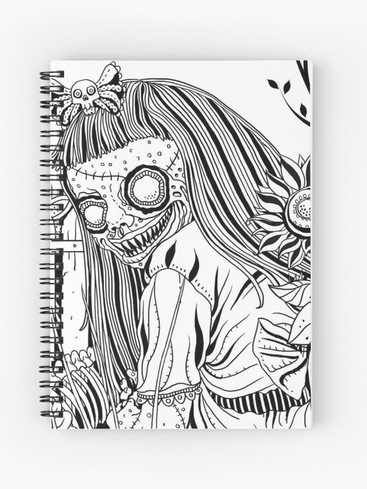 Adult coloring zombie spiral notebook by yuna