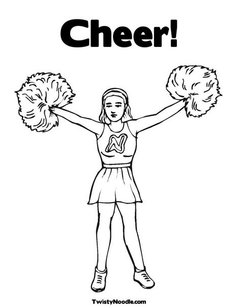 Cheerleader with pom poms coloring page cheerleading gifts coloring pages for boys cheerleading