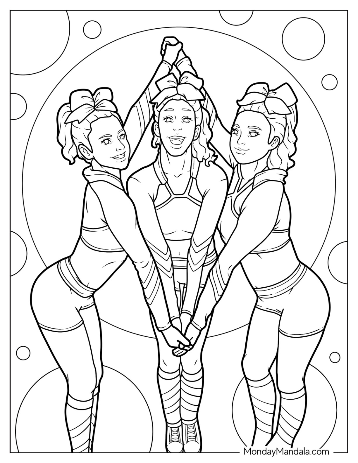 Cheerleading coloring pages free pdf printables