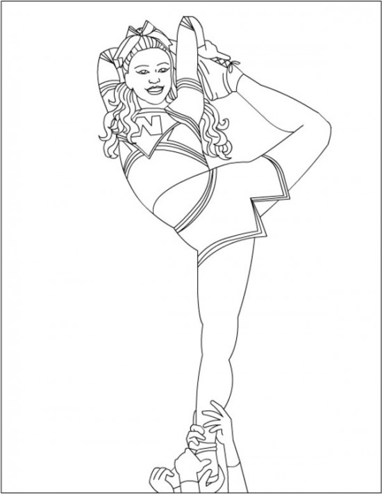 Cheerleading stunt coloring pages