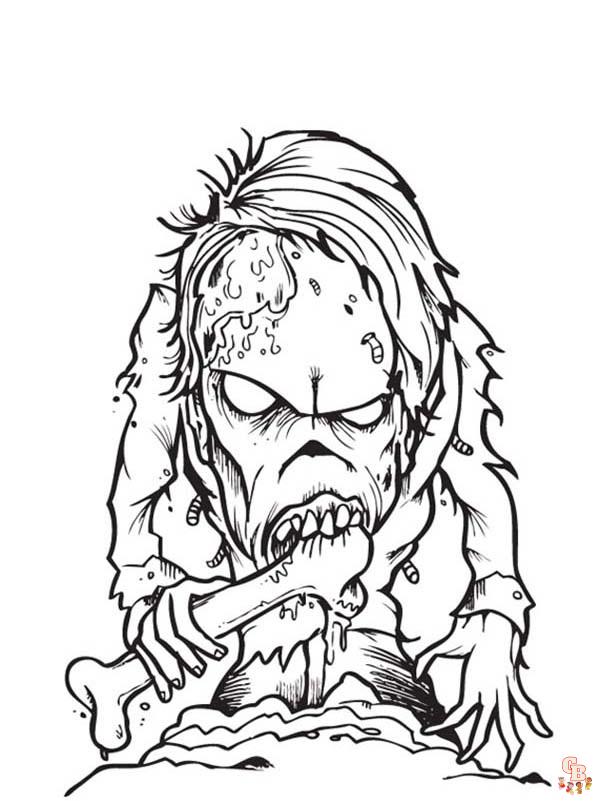 Printable zombies coloring pages free for kids and adults