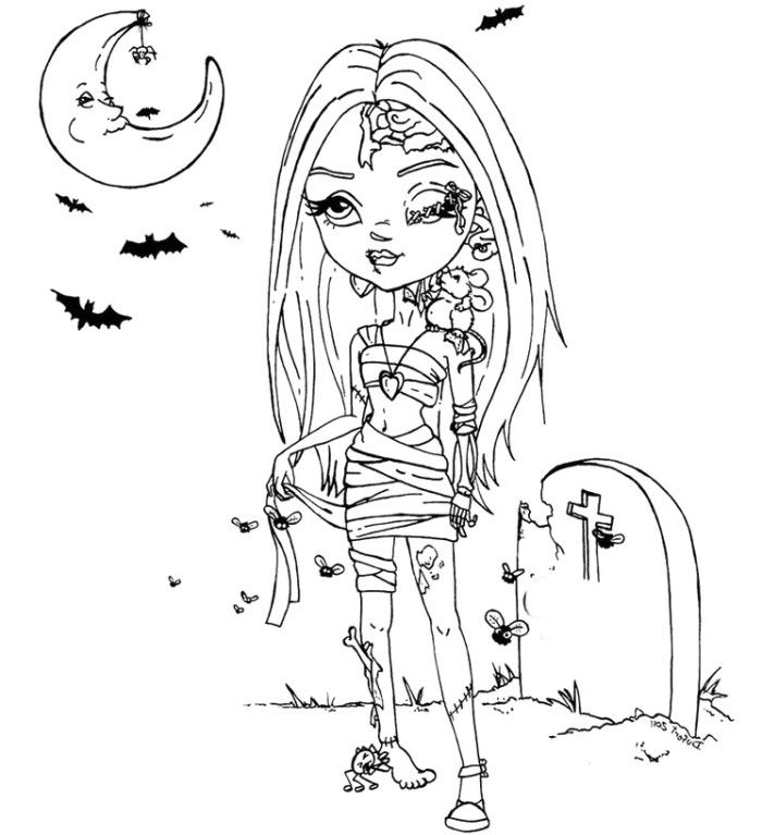 Zombie disney princess coloring pages book for kids