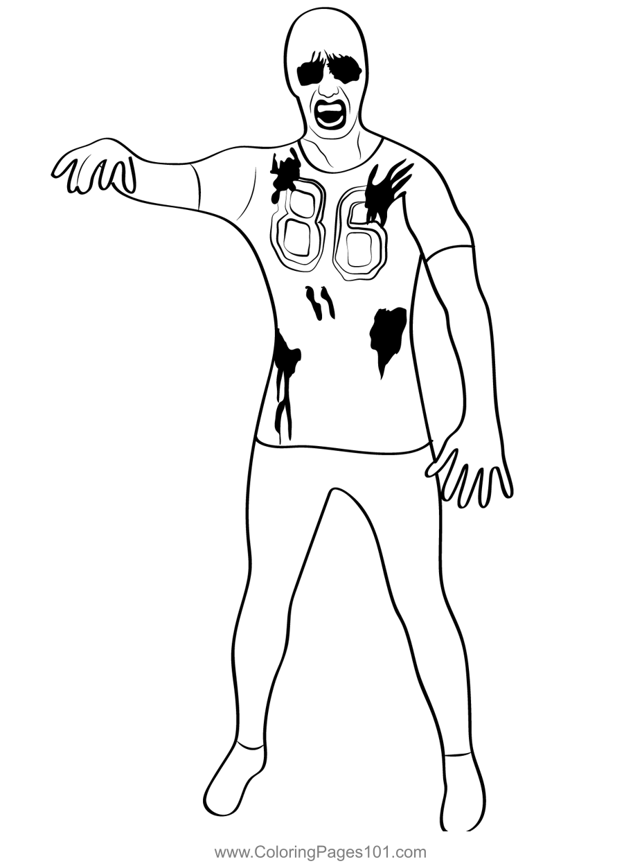 Zombie coloring page for kids