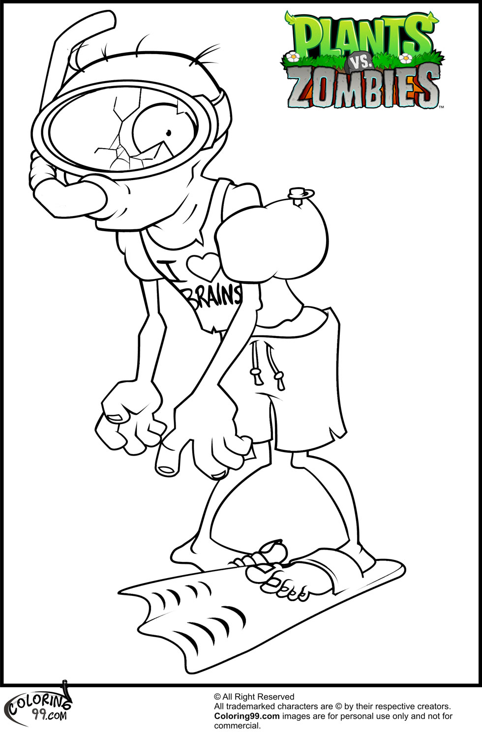 Plants vs zombies coloring pages team colors