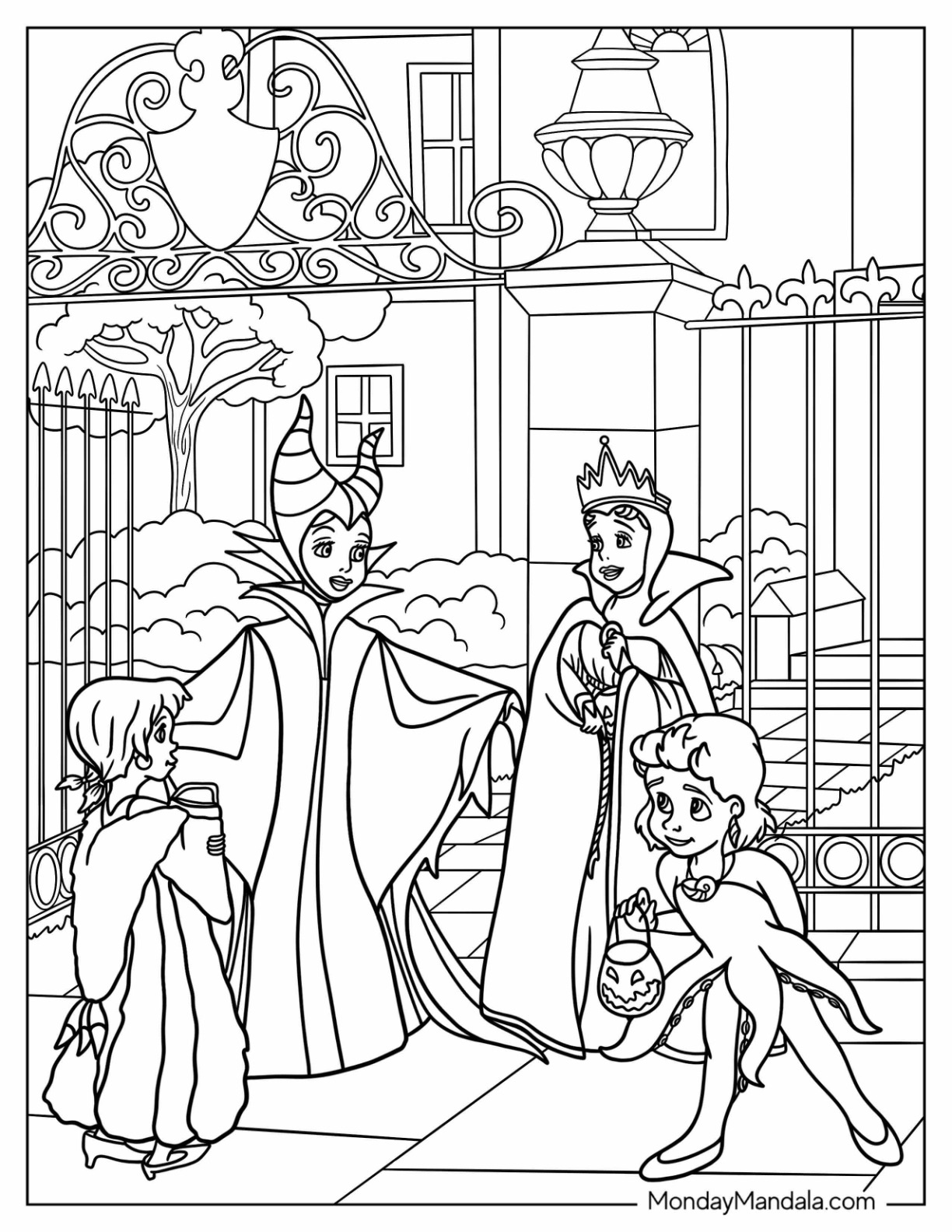 Disney halloween coloring pages free pdf printables