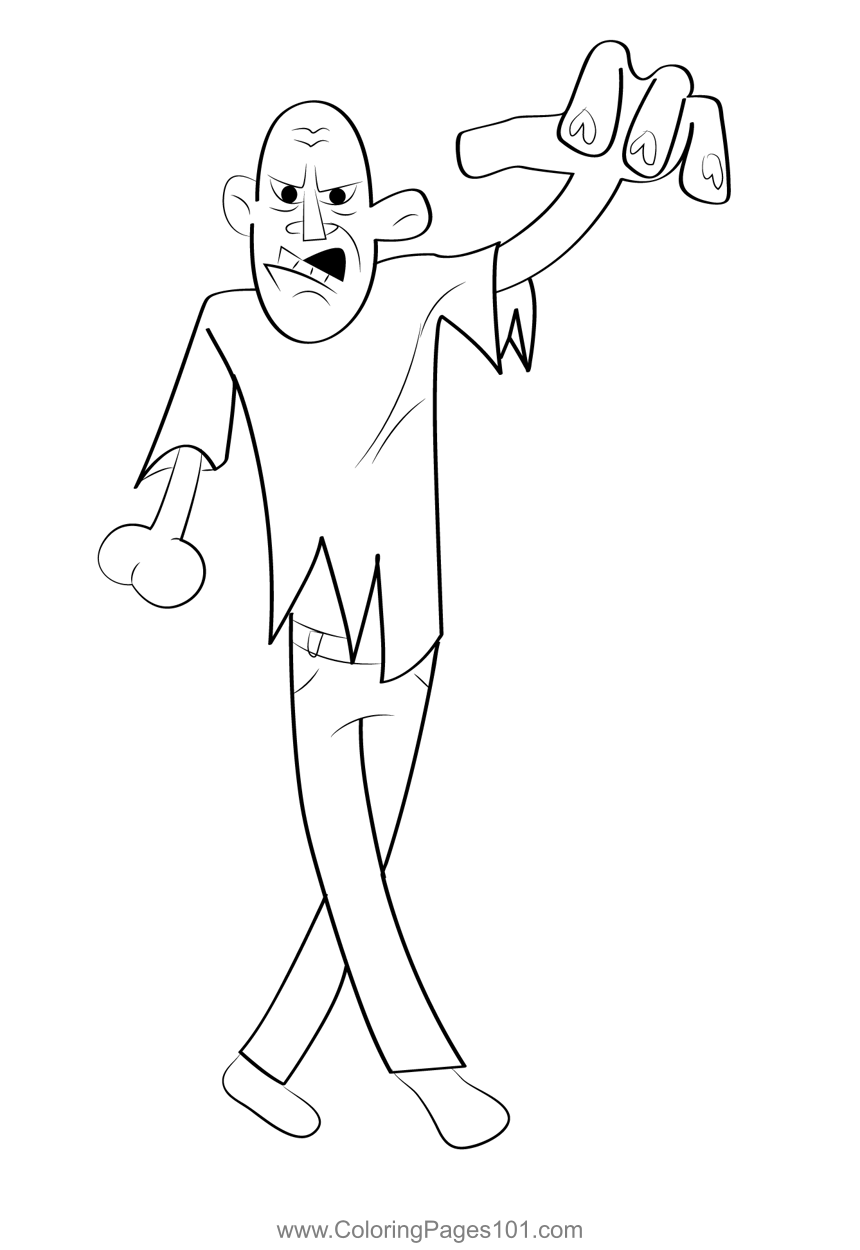 Zombie coloring page for kids